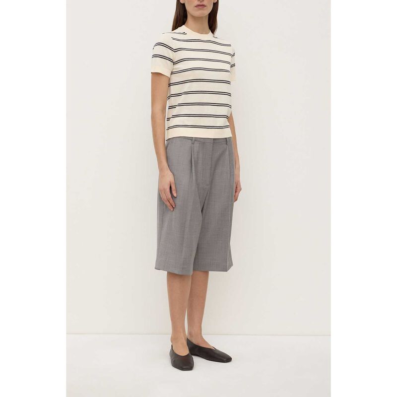 Assembly Label Allison Stripe Cotton Cashmere Tee True Navy/Cream image number 3